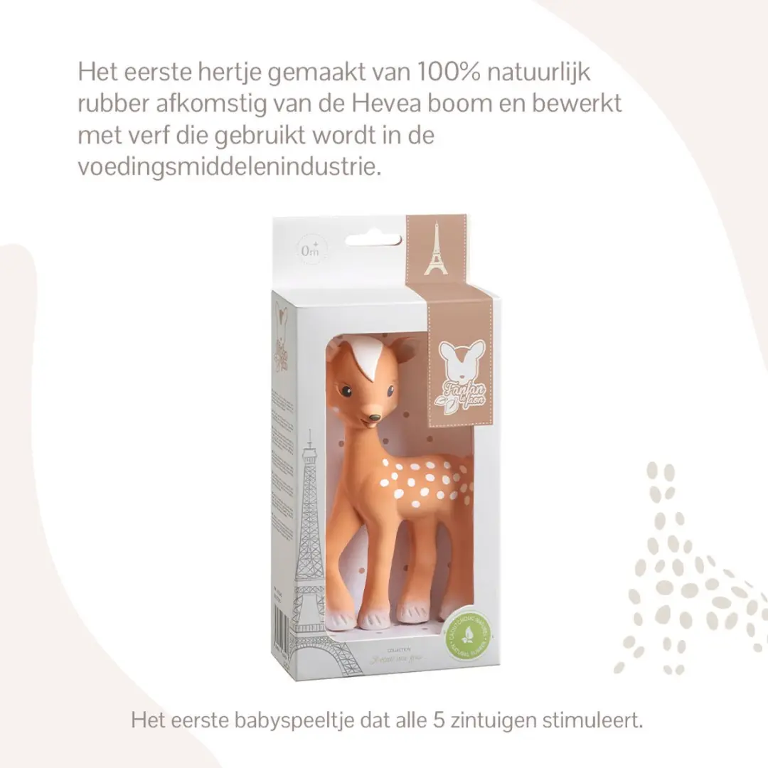 Sophie de Giraf Fanfan Bijtspeeltje - Natuurlijk rubber - 15,5x9x5cm - Bruin
