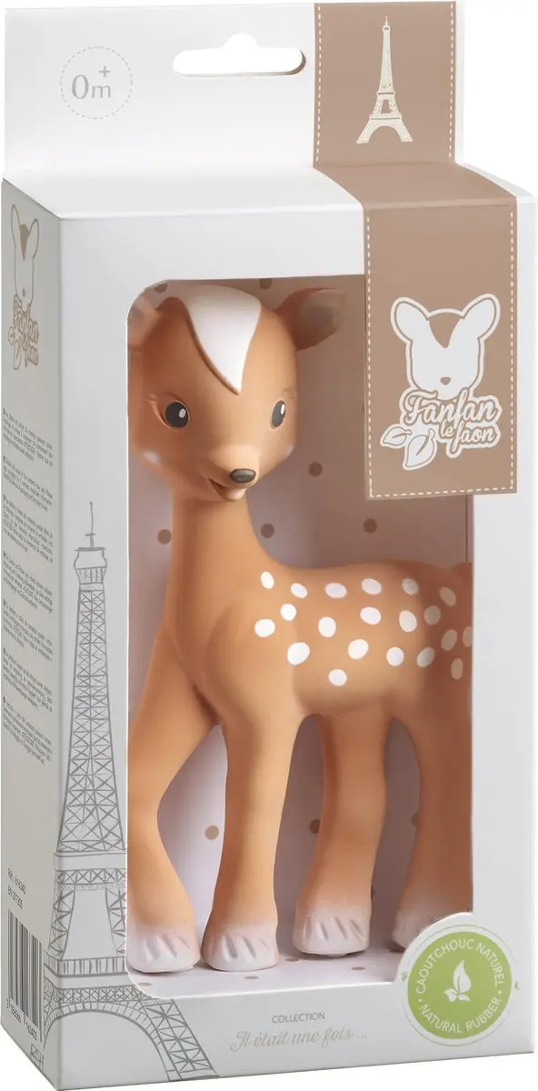 Sophie de Giraf Fanfan Bijtspeeltje - Natuurlijk rubber - 15,5x9x5cm - Bruin