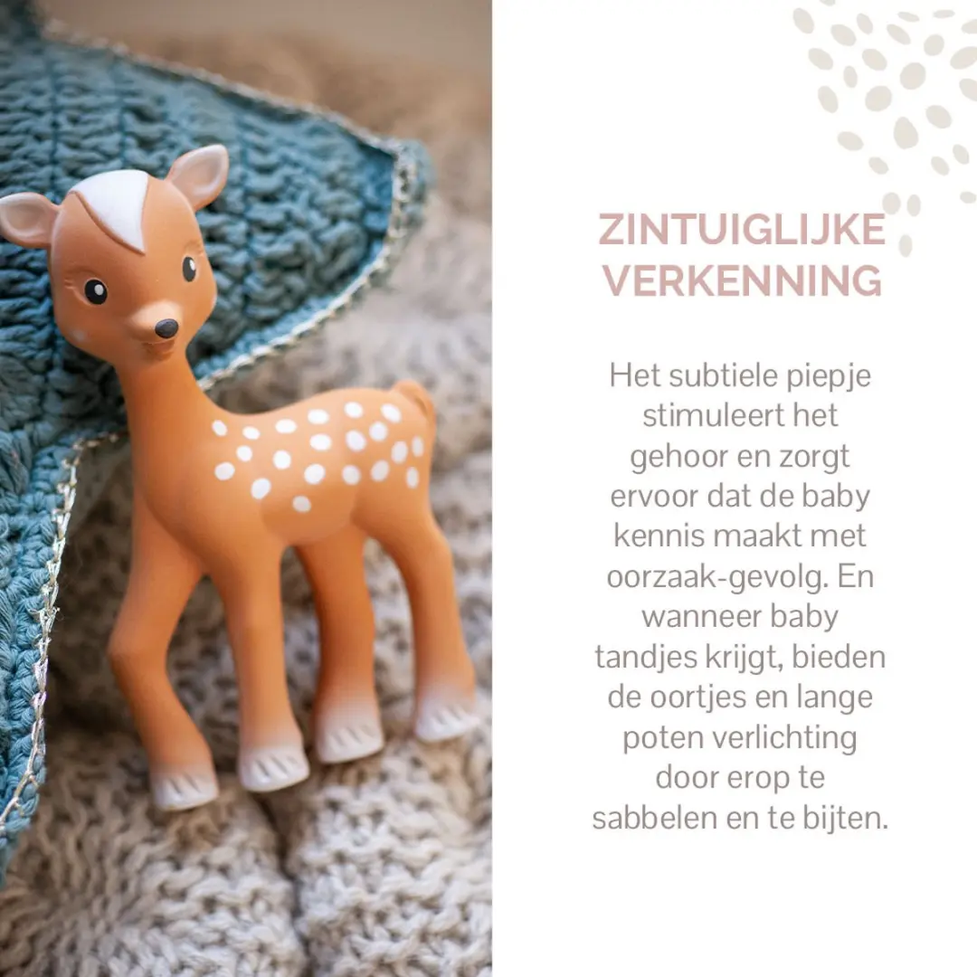 Sophie de Giraf Fanfan Bijtspeeltje - Natuurlijk rubber - 15,5x9x5cm - Bruin