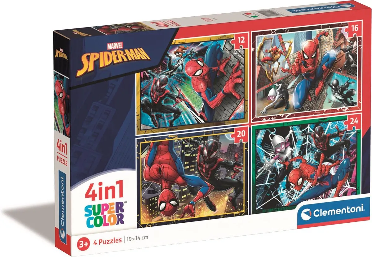 Clementoni Spiderman 4-in-1 Puzzel - 72 Stuks - 4 Puzzels