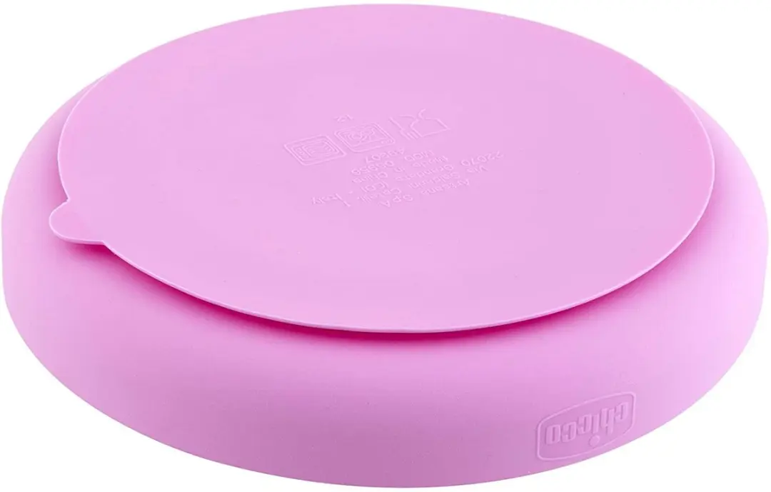 Chicco Siliconen Bordje met Zuignap Roze - 12M+