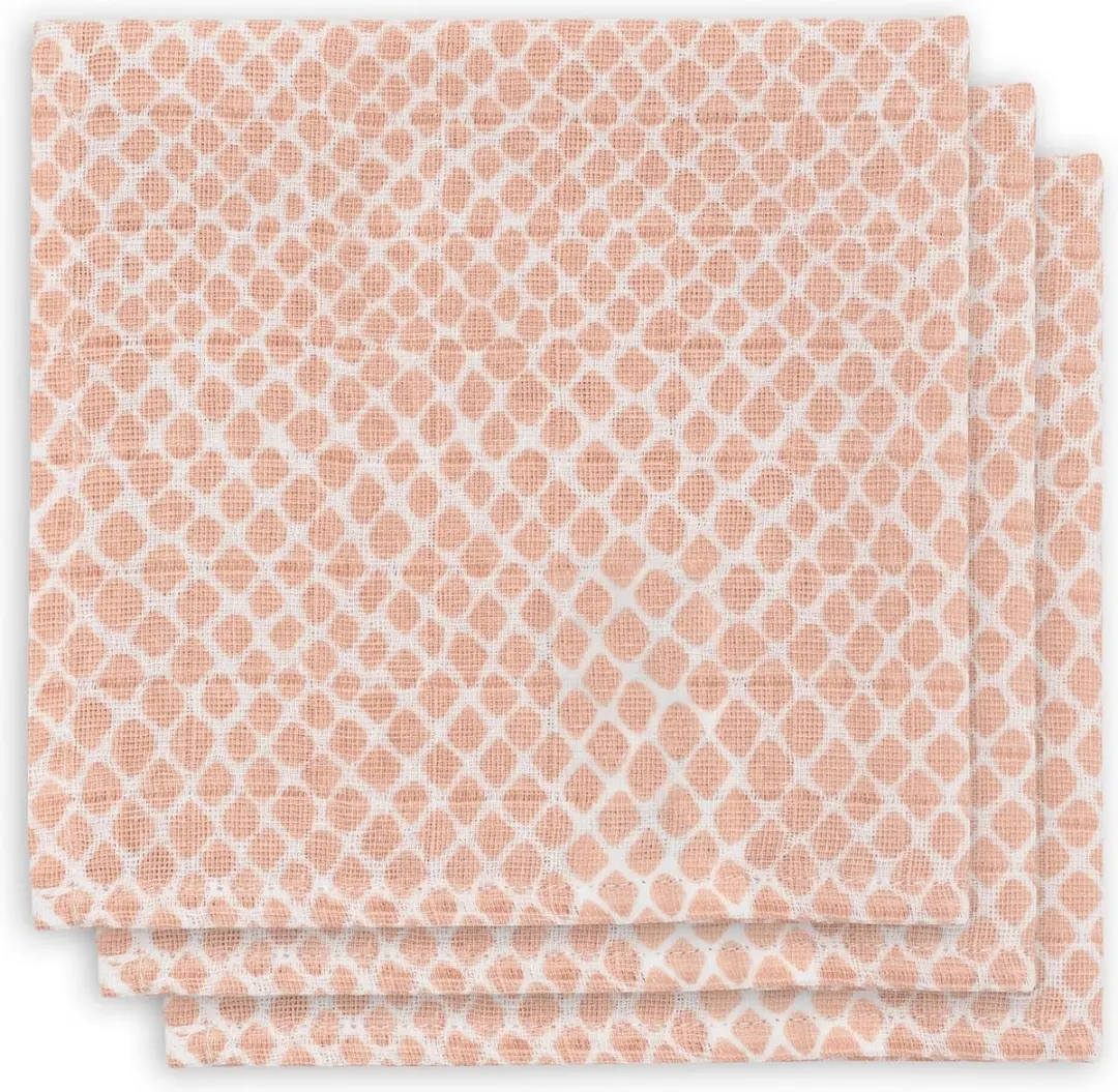 Jollein Hydrofiel Monddoekje Snake Pale Pink - 3 Stuks