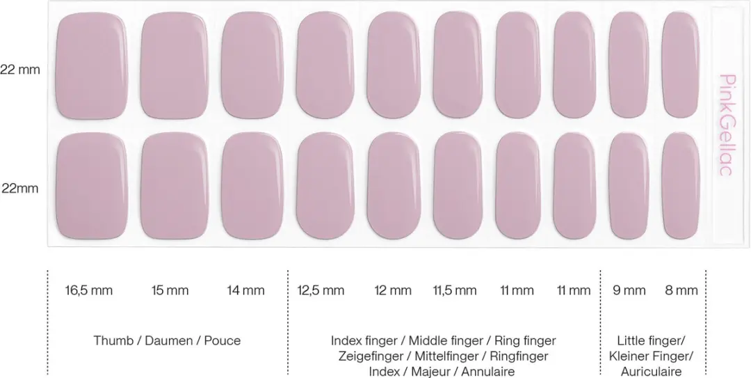 Pink Gellac UV Nagelstickers Soft Mauve - 20 Stuks