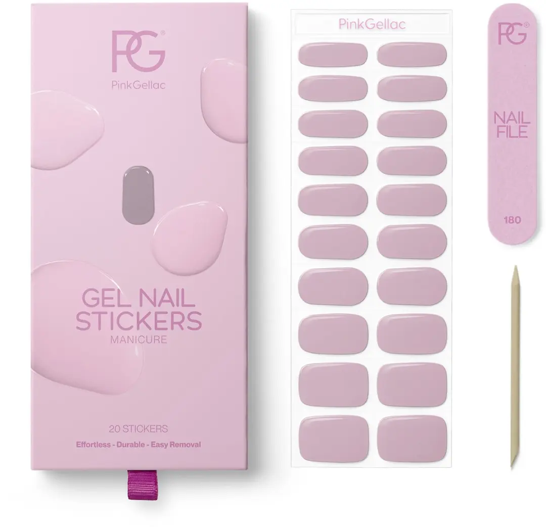 Pink Gellac UV Nagelstickers Soft Mauve - 20 Stuks