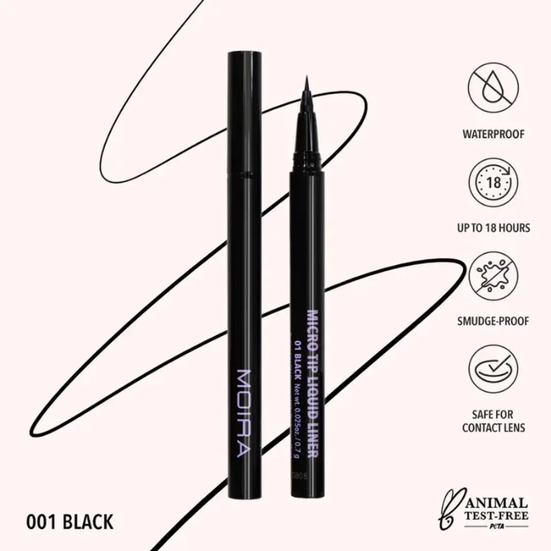Moira Waterproof Micro Tip Liquid Liner 001 Black
