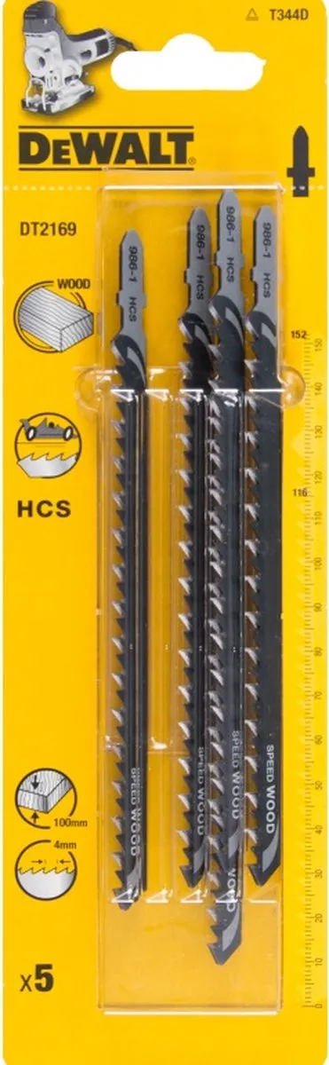DeWalt DT2169 HCS Decoupeerzaagblad - 4mm Tandafstand - 5 Stuks