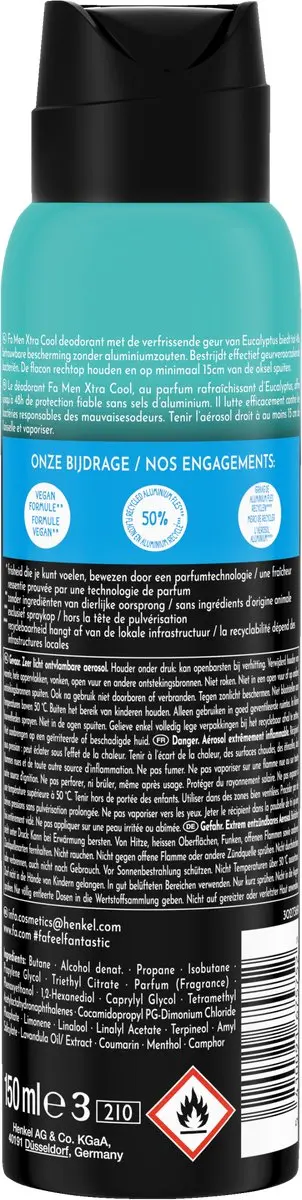 Fa Extreme Cool Deodorant Spray 900ml - 6 Stuks