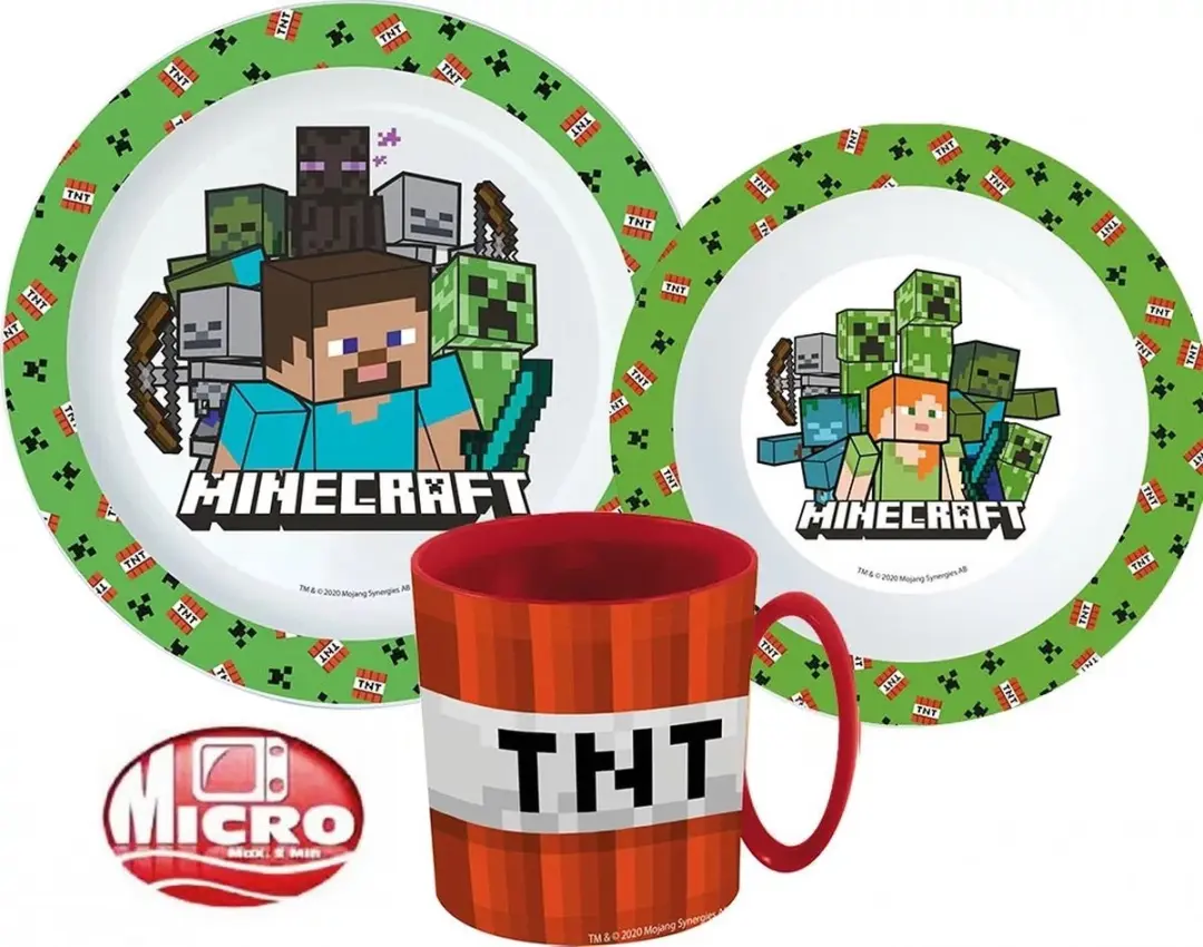 Minecraft Ontbijtset 3-delig
