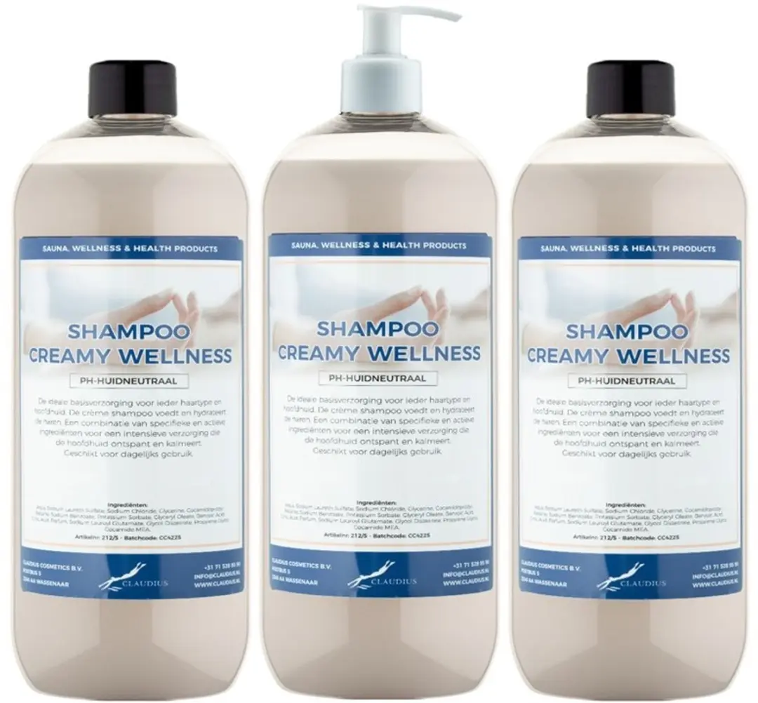 Splashbox Cosmetics Shampoo Creamy Wellness 1L - 3 Stuks
