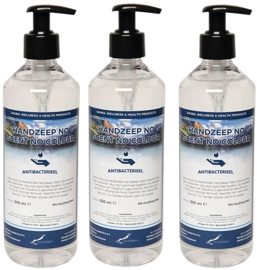 Splashbox Cosmetics Handzeep No Scent 500ml - 3 Stuks