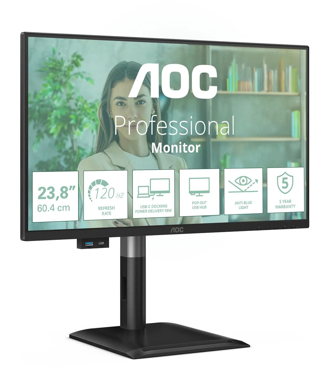 AOC 24P4CV Monitor 23.8" Full HD - Zwart - afbeelding 6 van 6