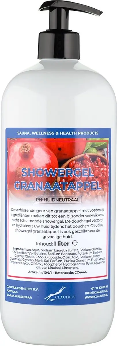 Splashbox Cosmetics Claudius Douchegel Granaatappel 1L
