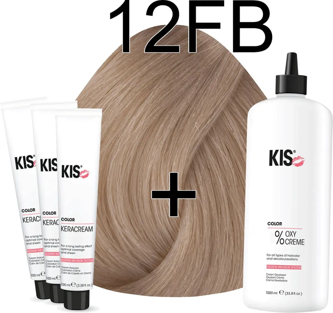 KIS KeraCream Color 12FB Ultralicht Fantasie Beige Haarverfset