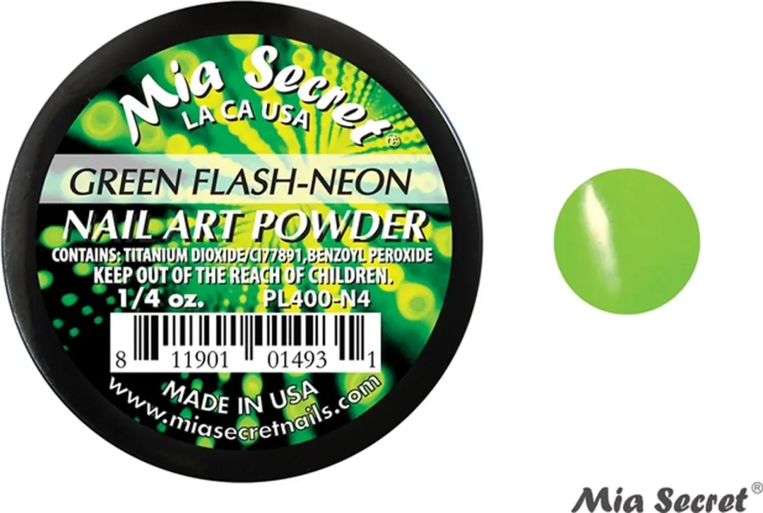 Mia Secret Flash-Neon Acrylpoeder Groen 7.5ml