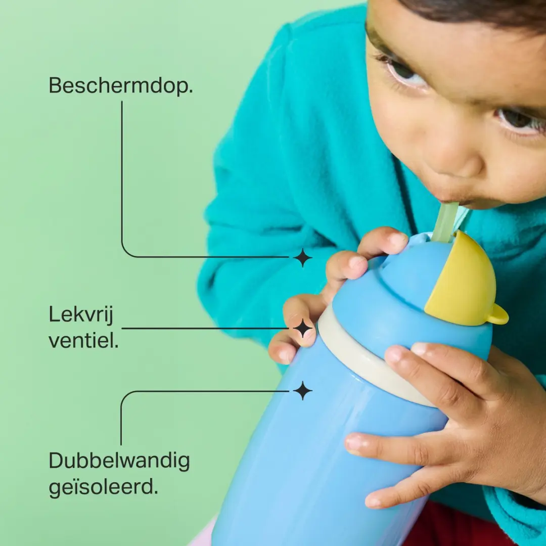 Tommee Tippee Active Rietjesbeker Geïsoleerd 266ml - 2 Stuks - Roze & Paars