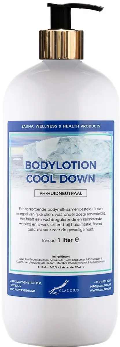 Splashbox Cosmetics Bodylotion Cool Down 1L - Gouden pomp