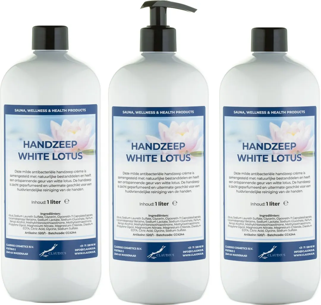 Splashbox Cosmetics Handzeep White Lotus 3x1L - met pomp