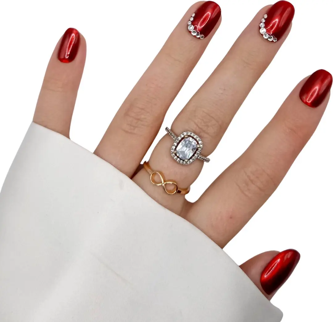 SD Press on Nails No. 130 Mrs. Claus Nagelset - 20 Stuks Rood