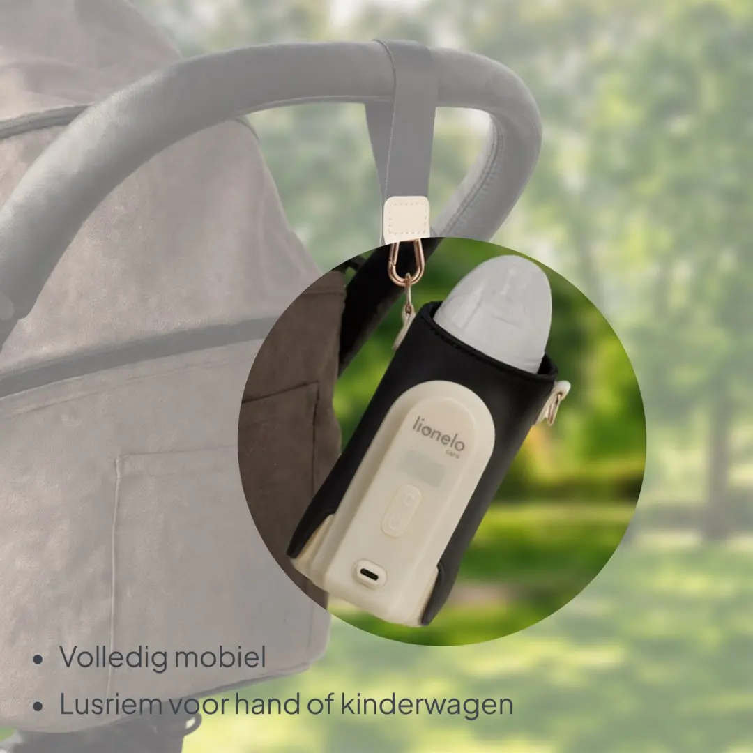 Lionelo Thermup Go Evo Flessenwarmer - 5 Temperatuurniveaus - USB-C - 9 Uur - Zwart/Goud