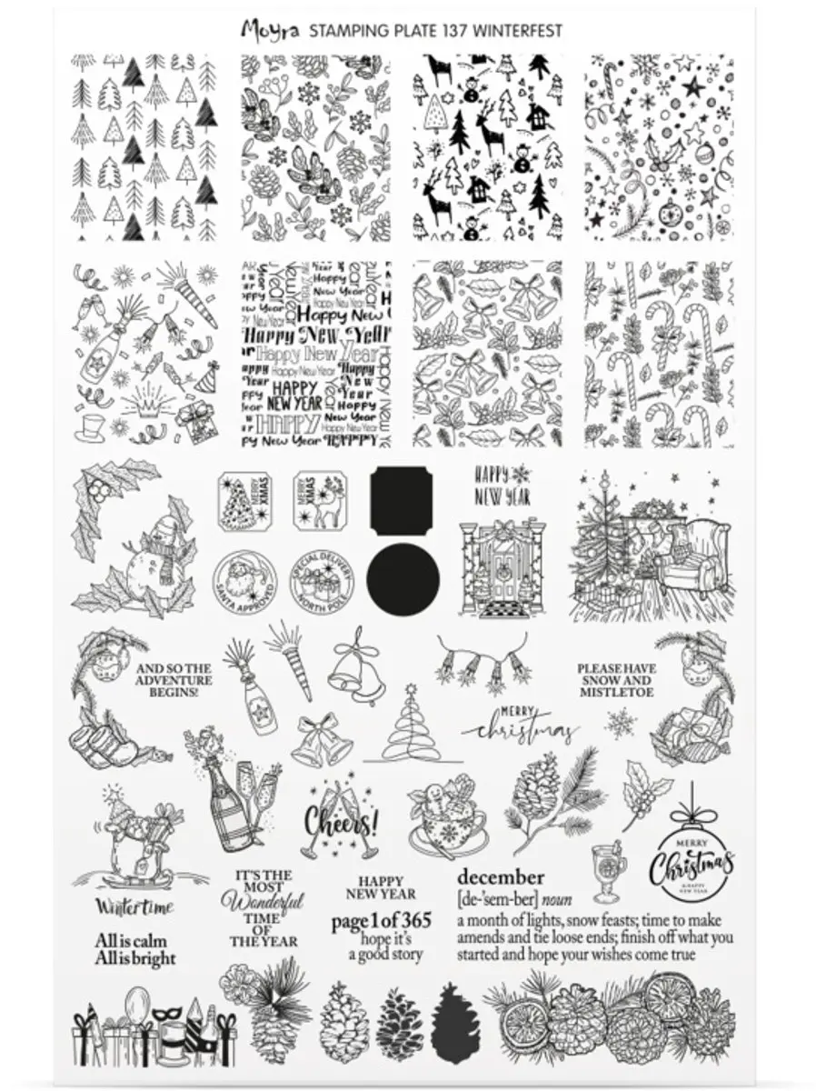 Moyra Stamping Plate 137 WINTERFEST - 55g