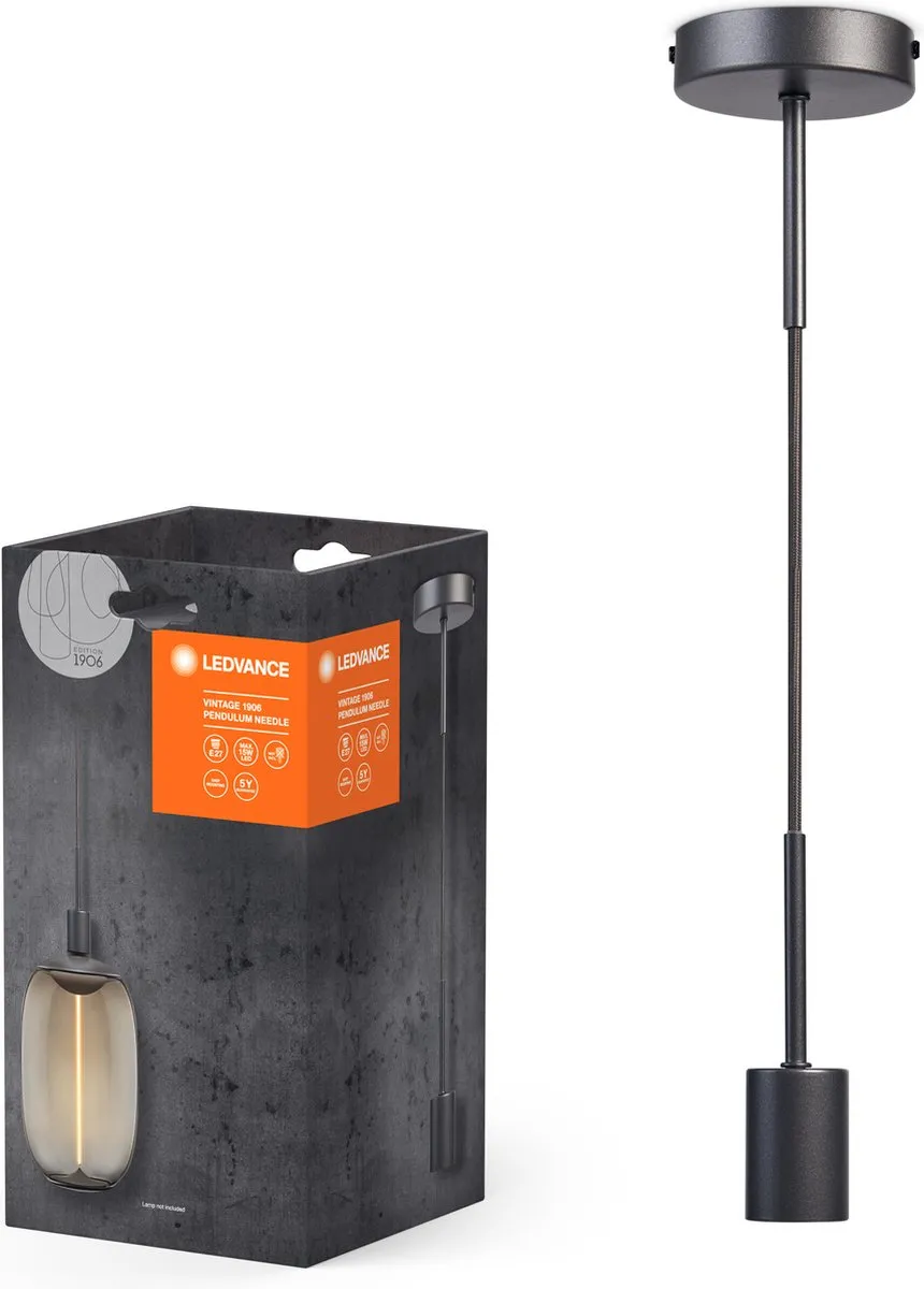 LEDVANCE Vintage 1906 PenduLum Needle Hanglamp - Donkergrijs - 100mm