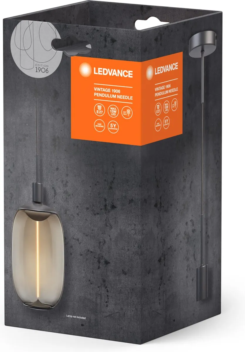 LEDVANCE Vintage 1906 PenduLum Needle Hanglamp - Donkergrijs - 100mm - afbeelding 6 van 6