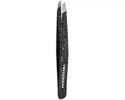 Tweezerman Slant Dusted Onyx Wenkbrauwpincet - Zwart Glitter