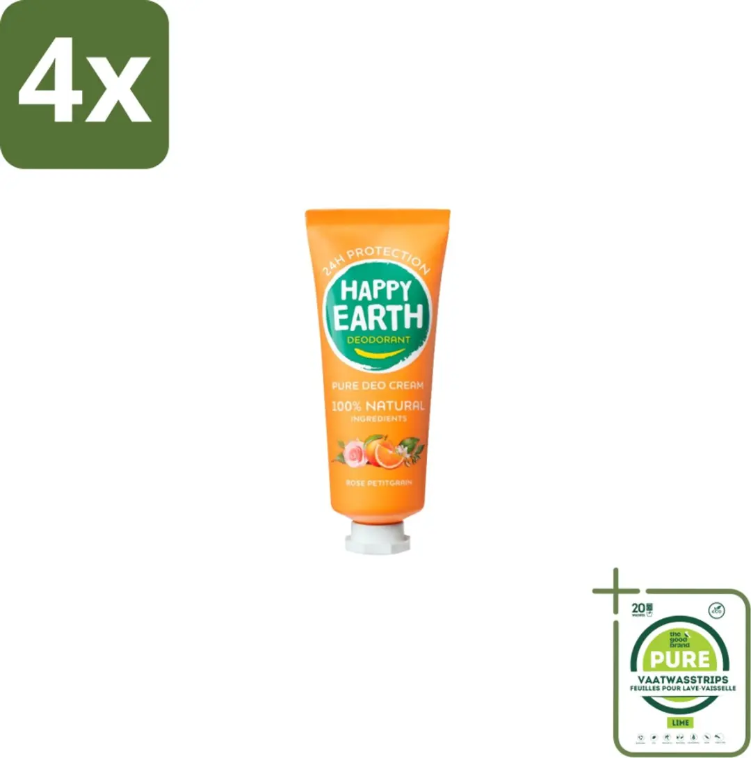 Happy Earth Deodorant Cream Rose Petitgrain 40ml