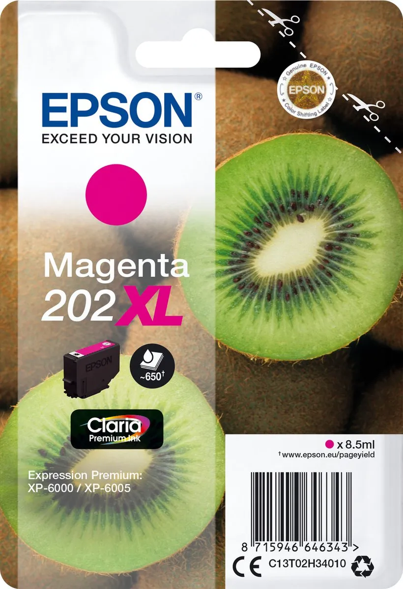 Epson C13T02H34010 Magenta Cartridge 650 pagina's