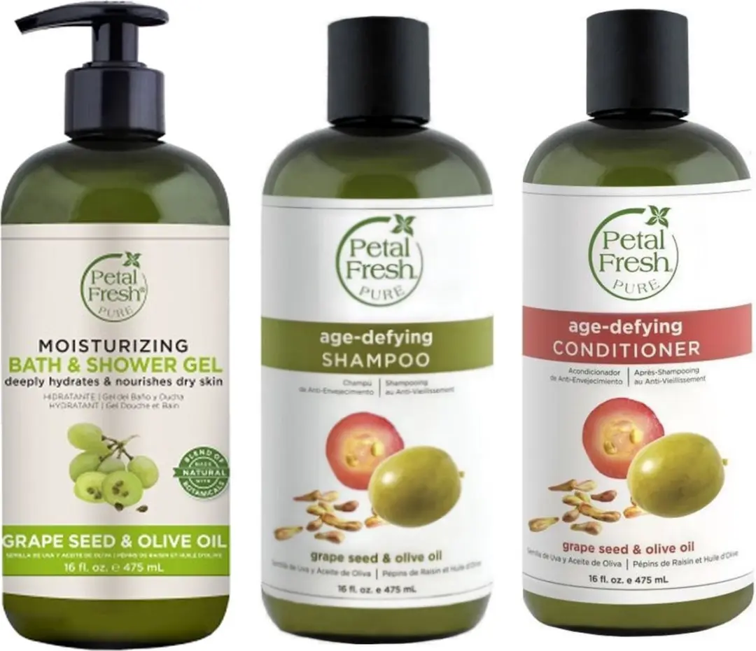 Petal Fresh Druivenpit & Olijfolie 3-in-1 Douchegel/Shampoo/Conditioner