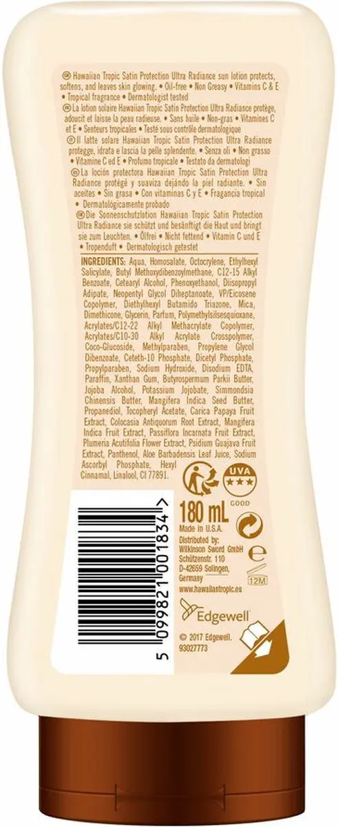 Hawaiian Tropic Satin Protection Ultra Radiance Zonnebrandlotion 180ml - Lichaam