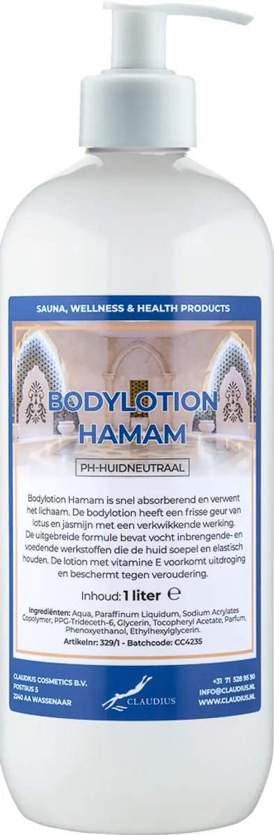 Splashbox Cosmetics Bodylotion Hamam 1L - Witte pomp