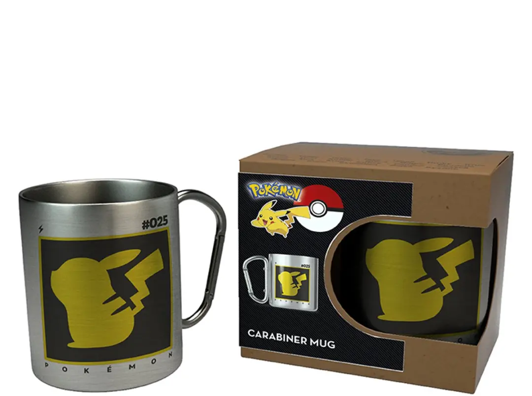 Pokémon Pikachu Carabiner Beker 240ml - RVS - afbeelding 3 van 3