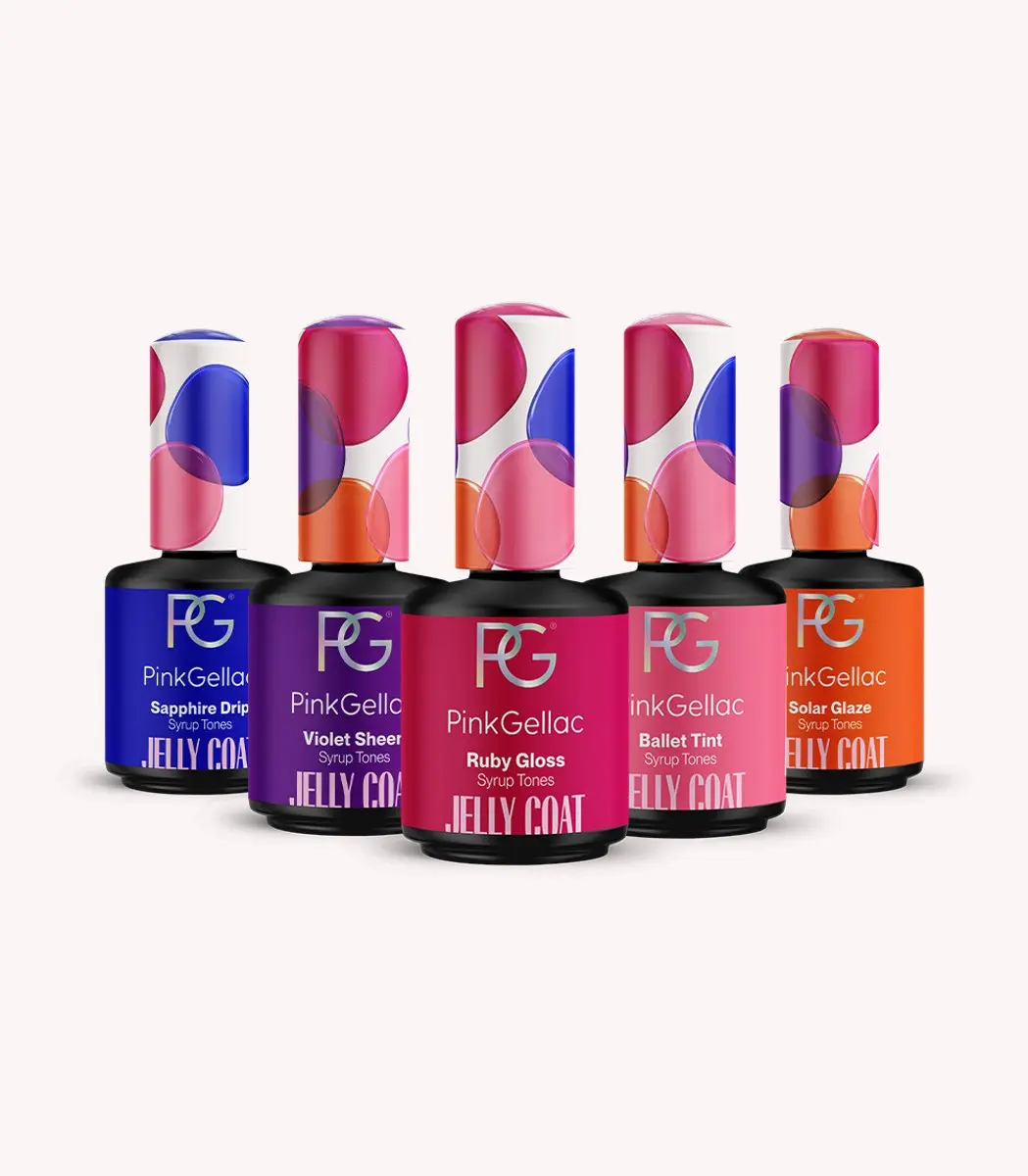 Pink Gellac Jelly Coat Gel Nagellak Set - 5x15ml - Multicolor
