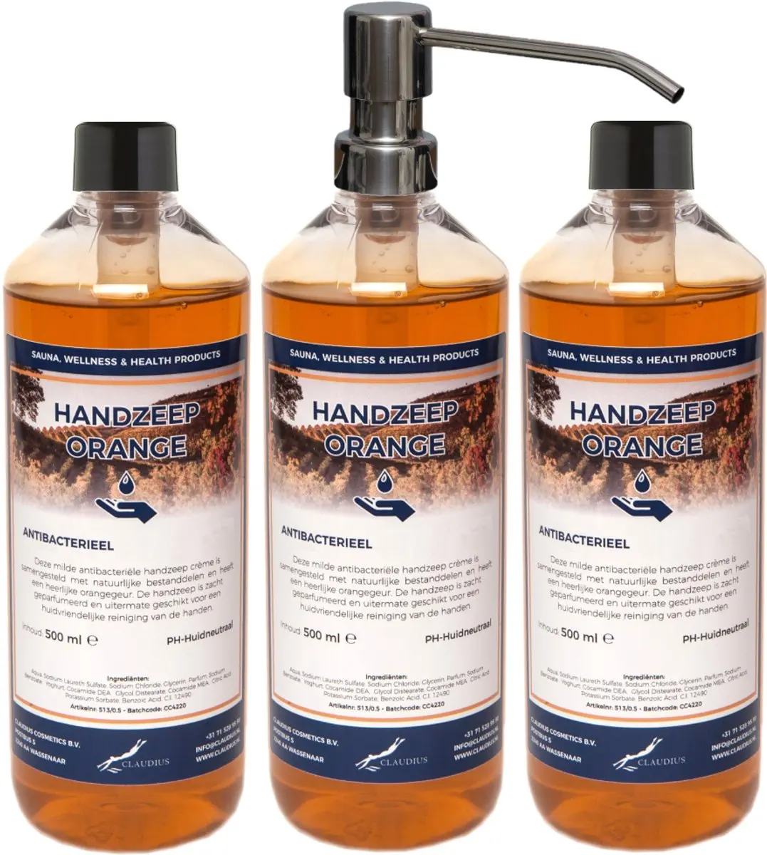 Splashbox Cosmetics Orange Handzeep 500ml - 3 Stuks