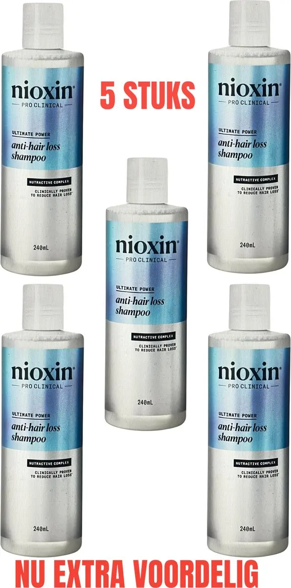 Nioxin Anti-Hairloss Shampoo 240ml - 5 Stuks