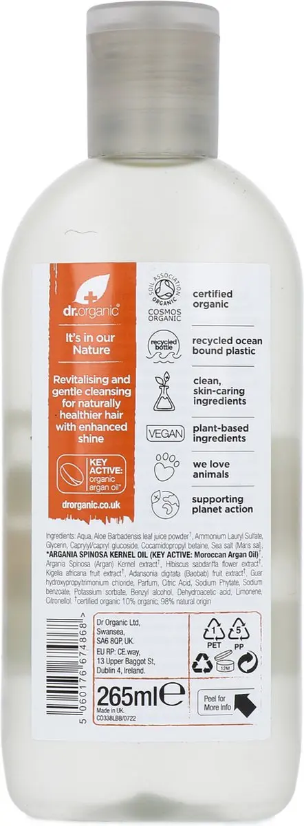 Dr. Organic Marrokaanse Arganolie Shampoo 265ml