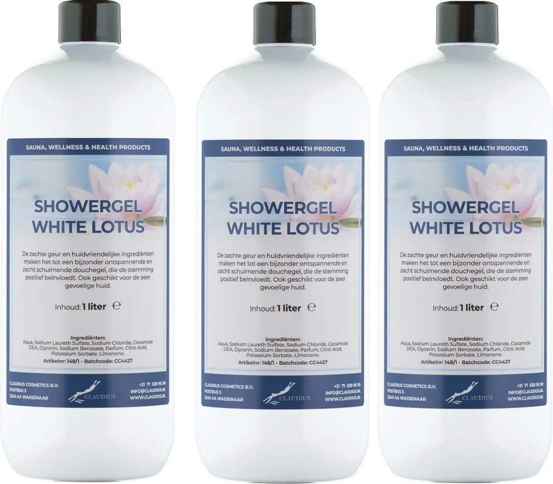 Splashbox Cosmetics White Lotus Douchegel 1L - 3 Stuks