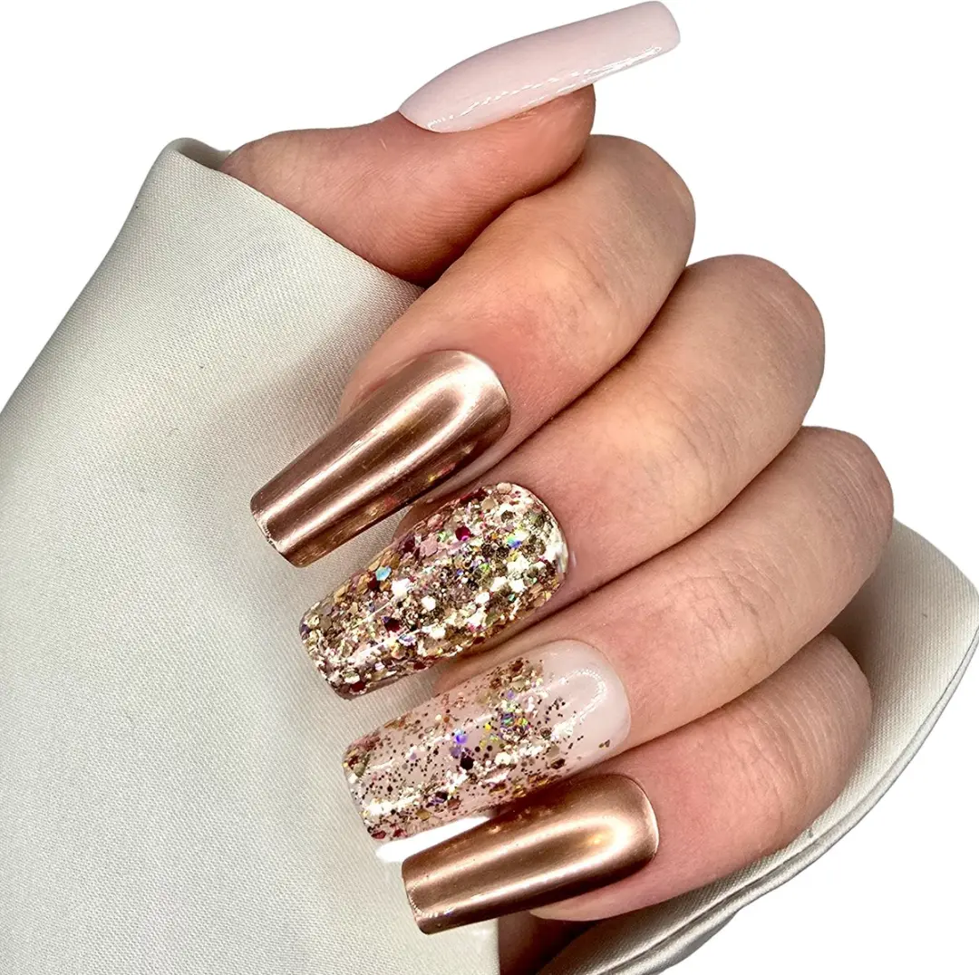 SD Press on Nails Copper Magic Nagelset