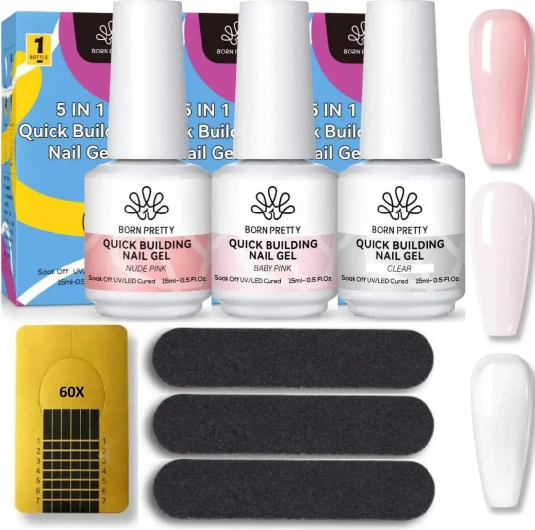 Born Pretty BIAB Builder Gel 15ml - 7 Stuks Nude Pink