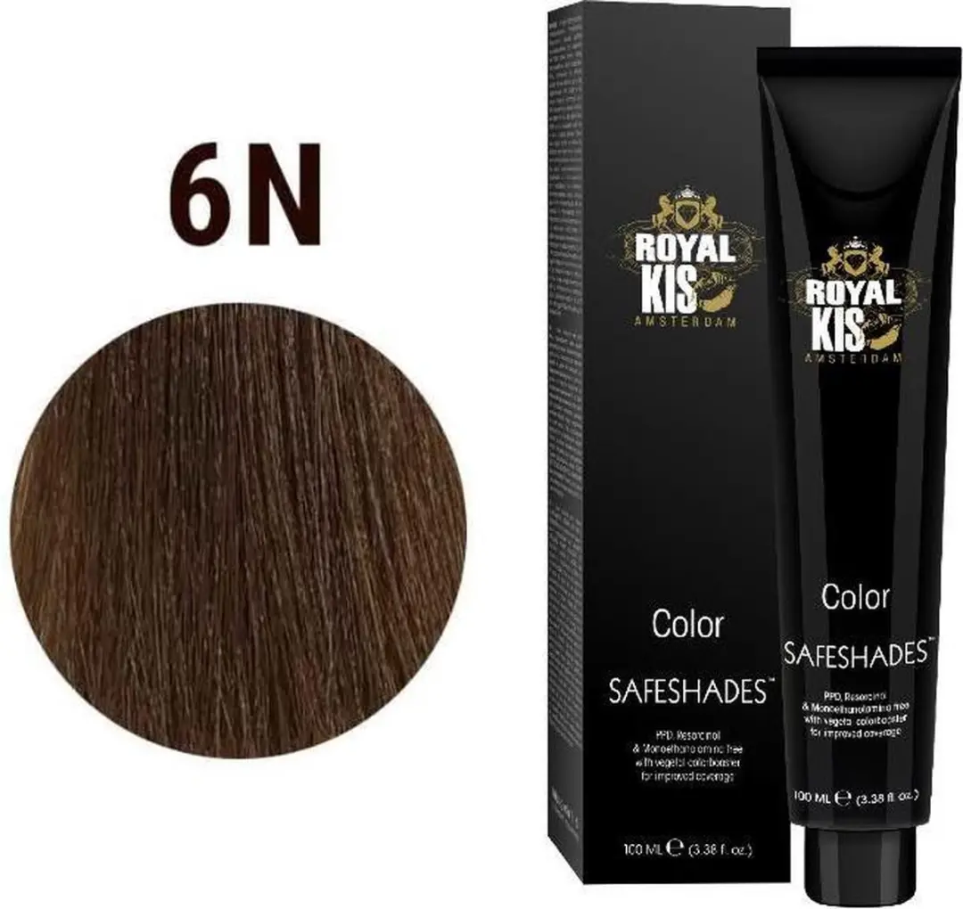 KIS Royal Safe Shade 150ml - 6N Permanent Full Coverage
