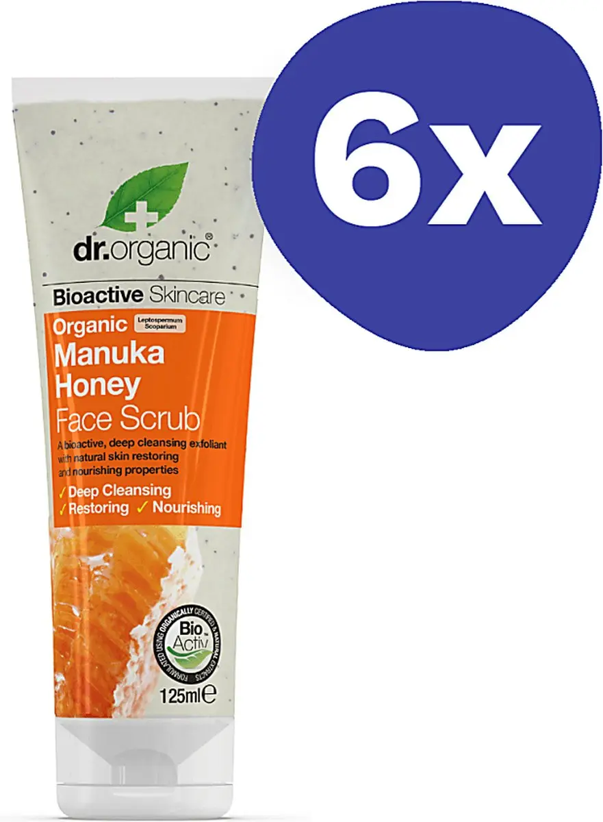 Dr. Organic Manuka Honing Gezichtsscrub 125ml - 6 Stuks