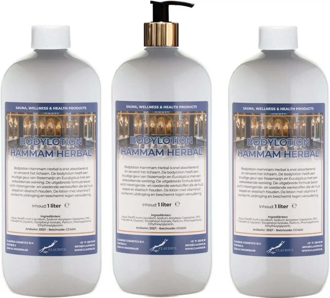 Splashbox Cosmetics Hammam Herbal Bodylotion 3L - 3 Stuks