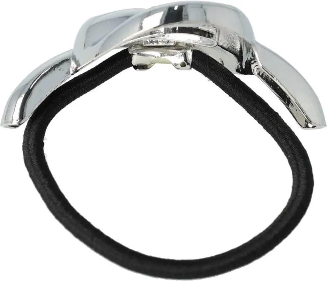 Haarsoires Cuff Haarelastiek 6cm - Zwart/Zilver
