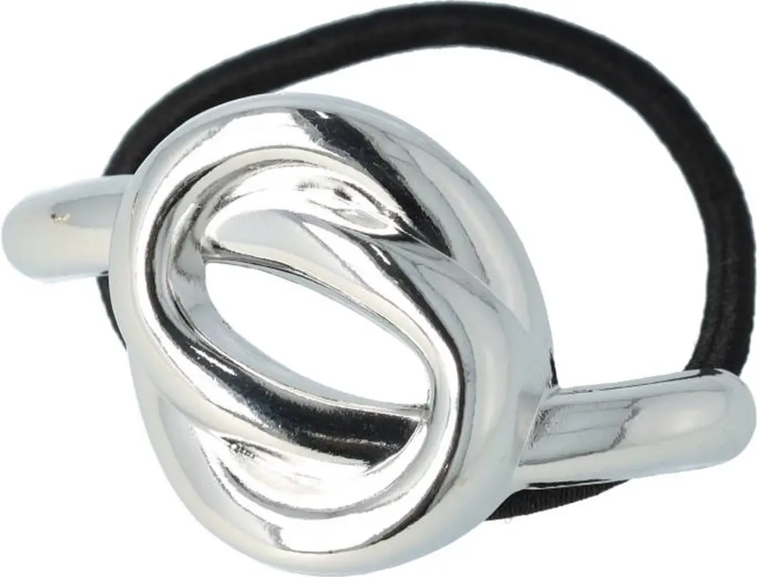 Haarsoires Cuff Haarelastiek 6cm - Zwart/Zilver