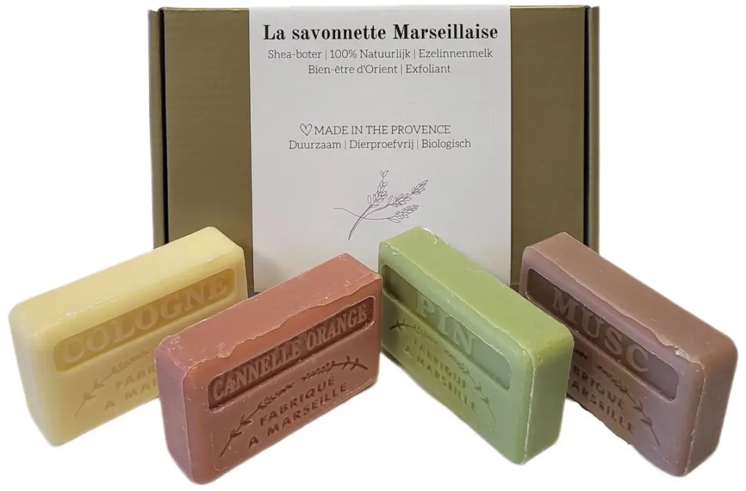 Savon de Marseille Zeepbox Kaneel-Sinaasappel 4 Stuks