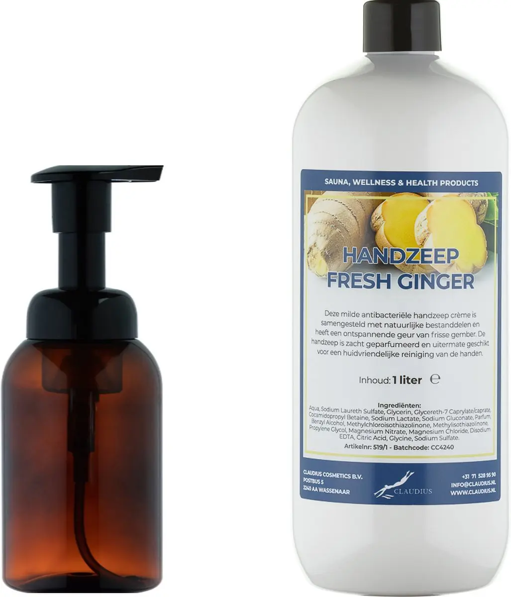 Splashbox Cosmetics Zeepdispenser 300ml + 1L Handzeep Fresh Ginger