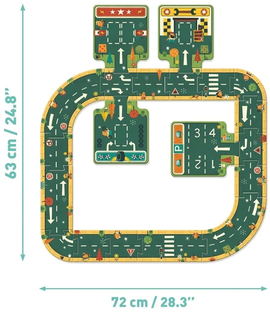 Djeco Autoweg Puzzel 21 Stuks - Multi - afbeelding 3 van 6