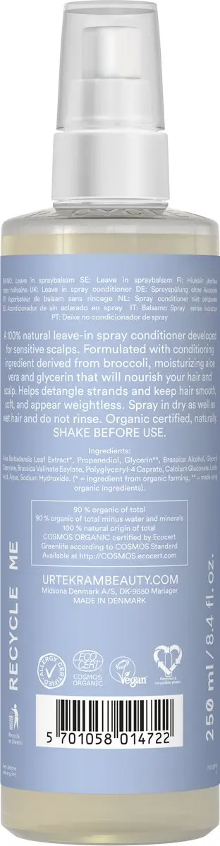 Urtekram Parfumvrije Spray Conditioner 250ml