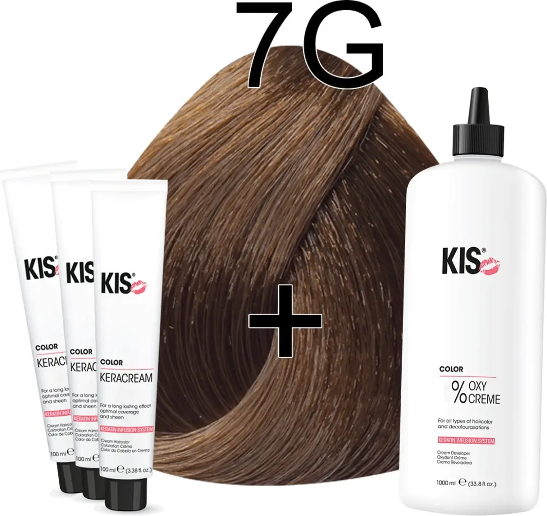 KIS KeraCream Color Middel Goudblond Haarverfset 100ml